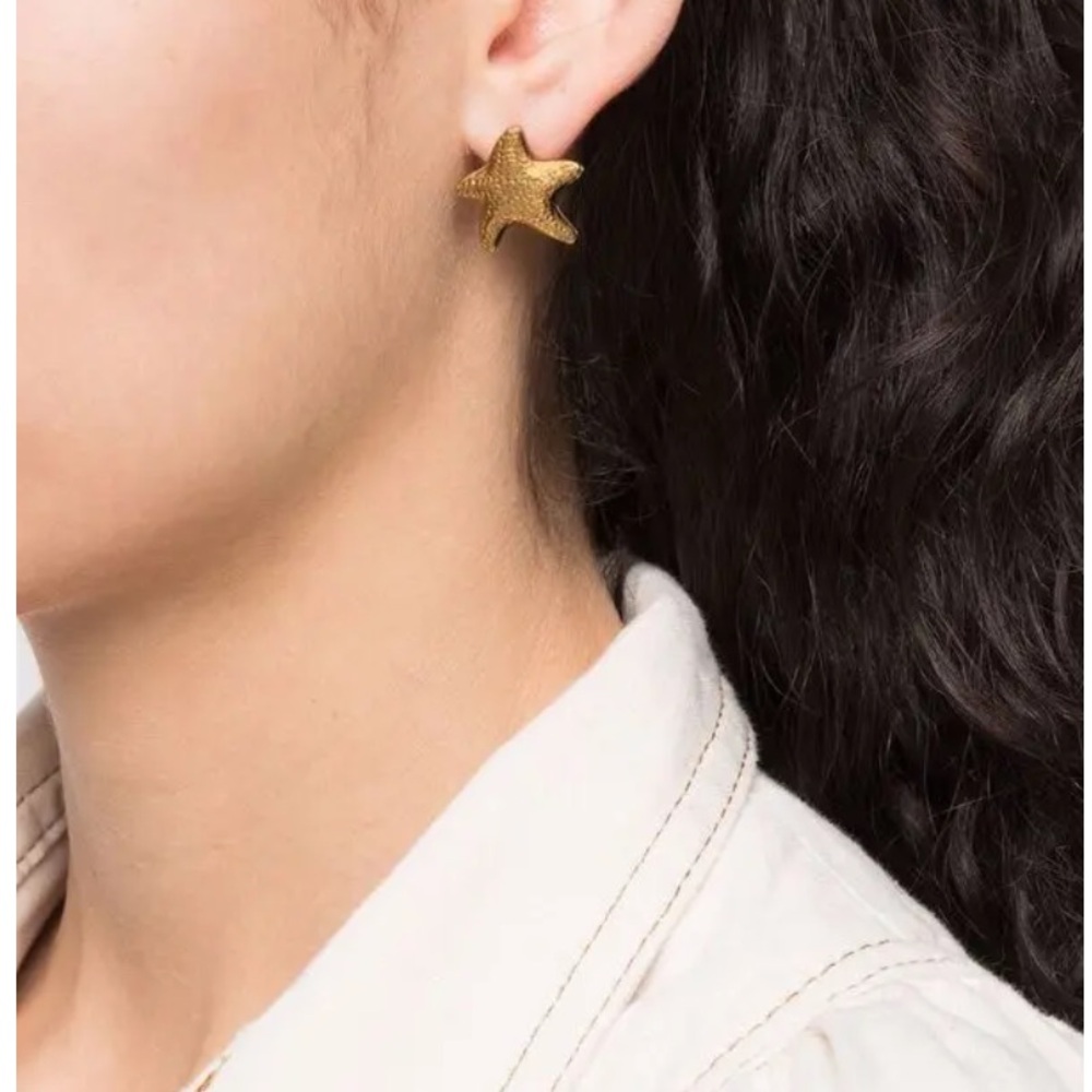 New with box Zimmermann Starfish Stud Earrings gold tone